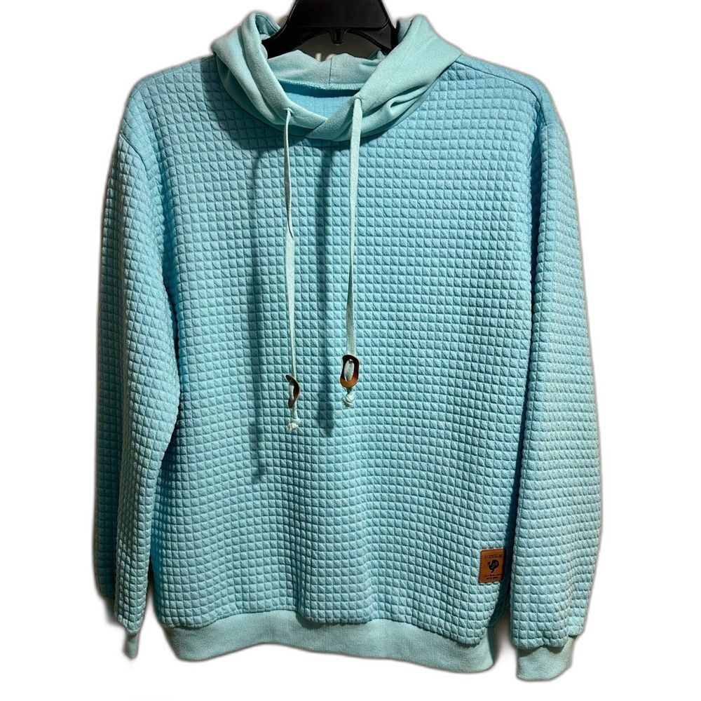 Vogue Blue Turtleneck Sweater with Textured Knit (377)
